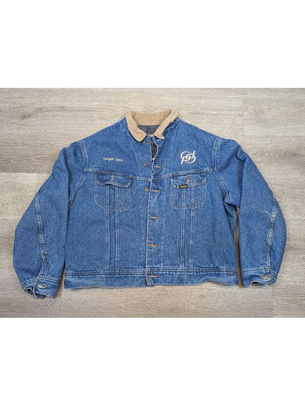 Stormrider Mustang Denim Jacket with Wool Lining Precision Drilling Logo